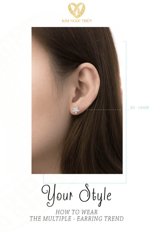 Bông tai B3: Hoa năm cánh nở rộ