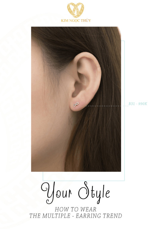 Bông tai B31: Vô cực, tinh tế tại Kim Ngọc Thủy