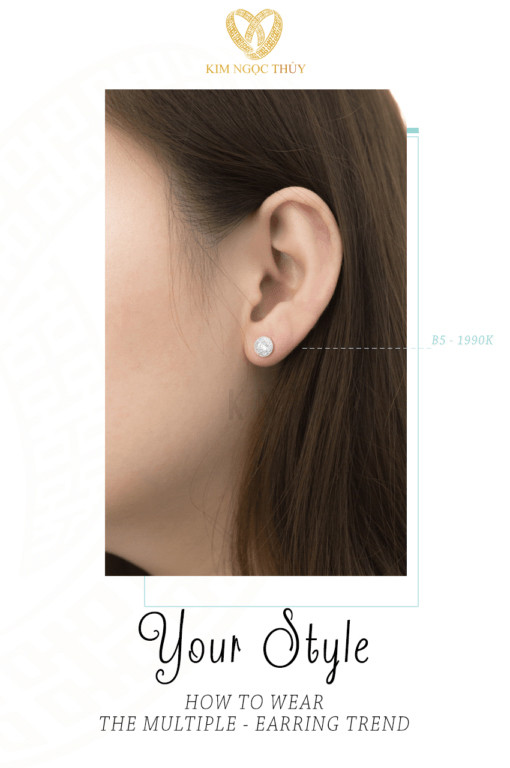 Bông tai B5 có thiết kế đính đá tinh tế từ Kim Ngọc Thủy