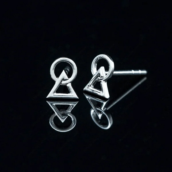 Bông tai B60: Thiết kế hình học độc đáo, chất liệu vàng 10K