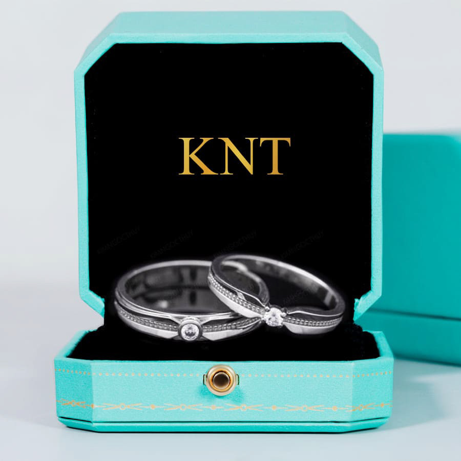 Nhẫn cưới C42 đính đá lấp lánh