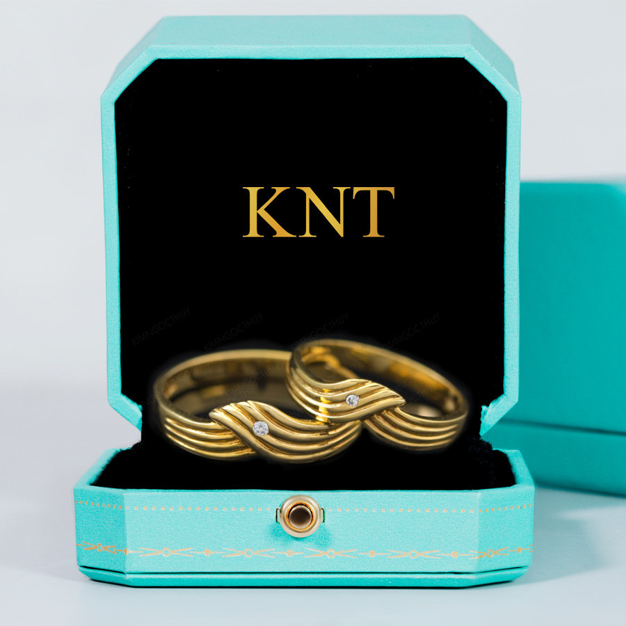 Nhẫn cưới S86 đính đá lấp lánh và tinh tế