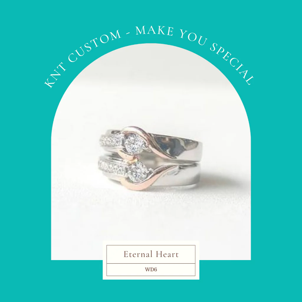 Nhẫn Cưới Thiết Kế Eternal Heart - WD6 - Với thiết kế hiện đại mỗi bên là một nửa trái tim