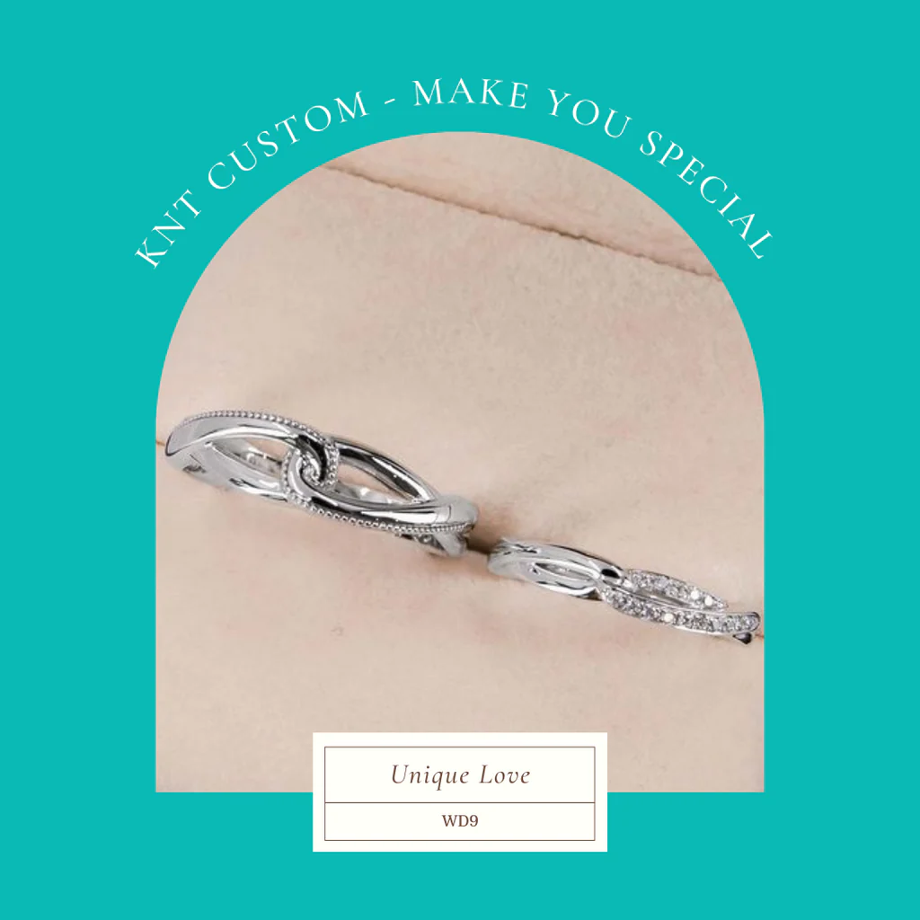 Nhẫn Cưới Thiết Kế Unique Love - WD9 - Với thiết kế như hai sợi dây thừng lòng vào nhau