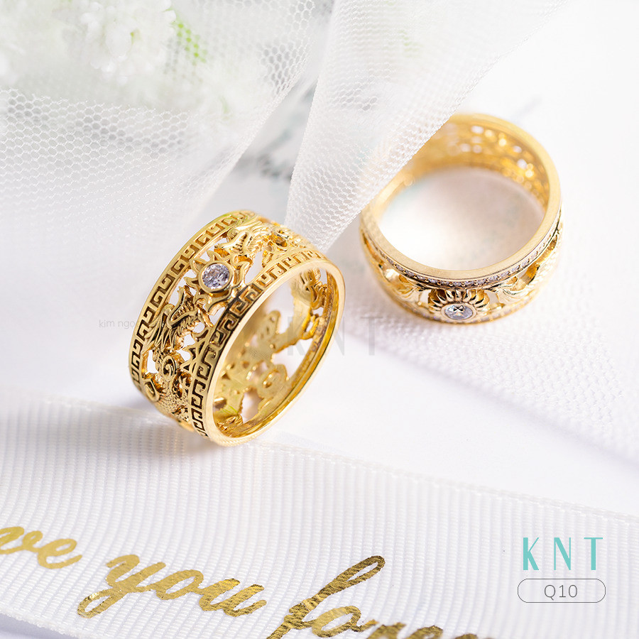 Nhẫn cưới rồng phụng Q10 phù hợp với cặp đôi yêu thích sự cổ điển và sang trọng