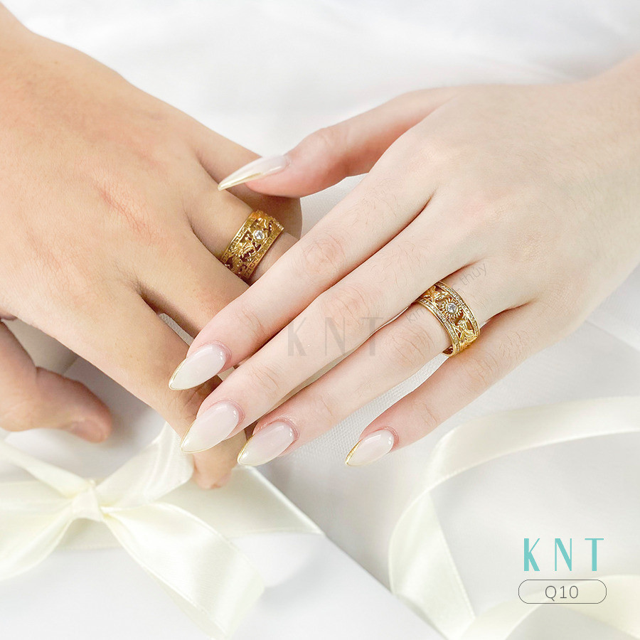 Nhẫn cưới rồng phụng Q10 thiết kế nhẫn nam với hoạ tiết rồng mạnh mẽ