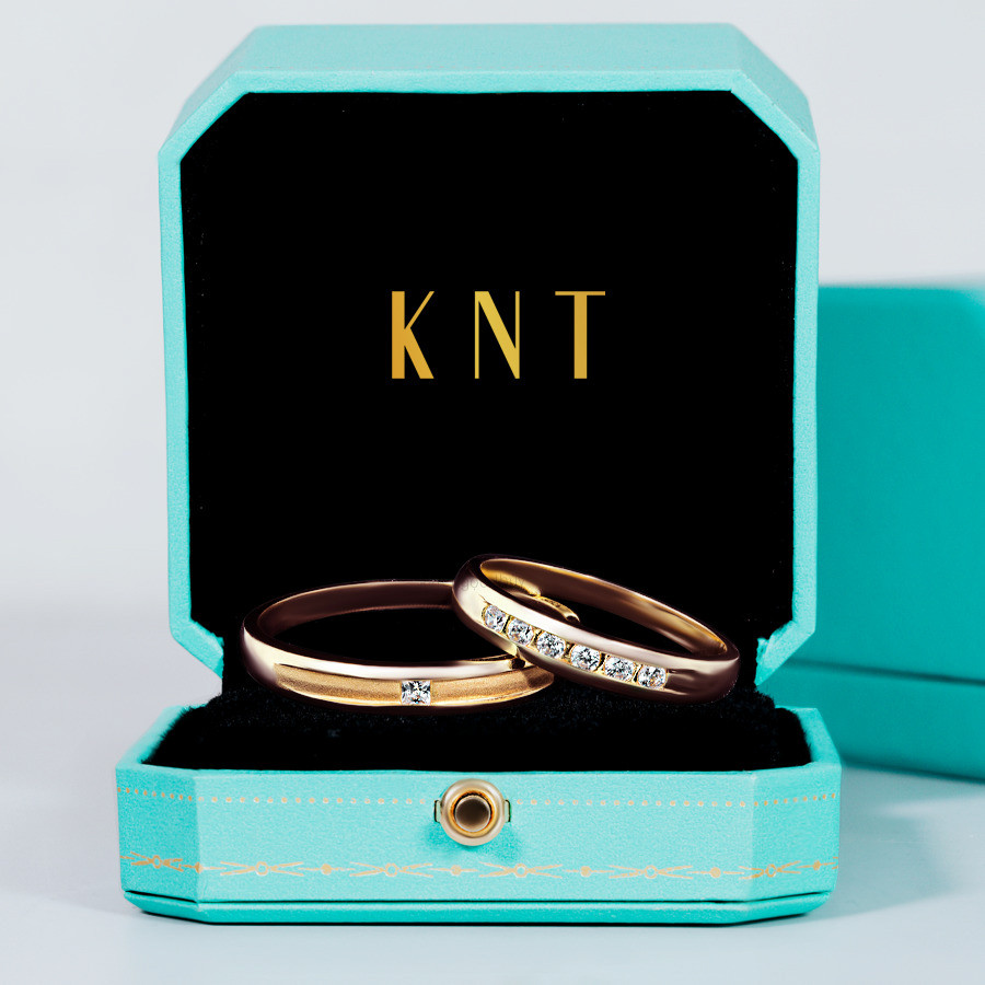 Nhẫn cưới S100 bản nhẫn trơn, màu vàng hồng cá tính