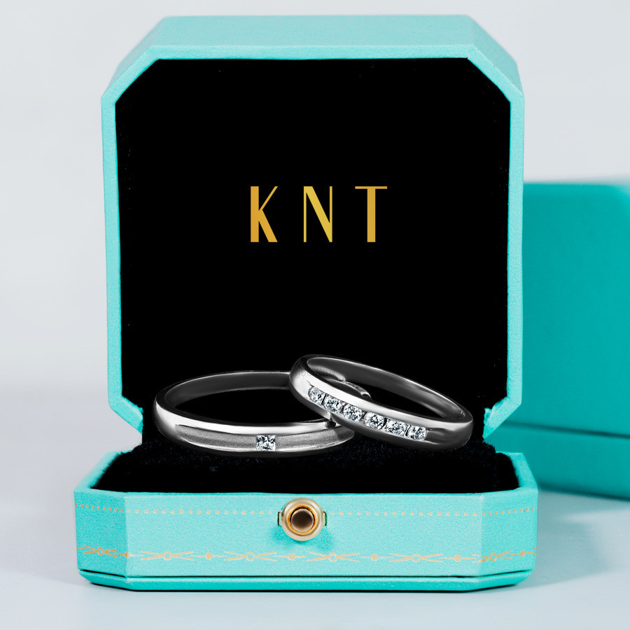 Nhẫn cưới S100 bản nhẫn trơn, màu vàng trắng thanh lịch