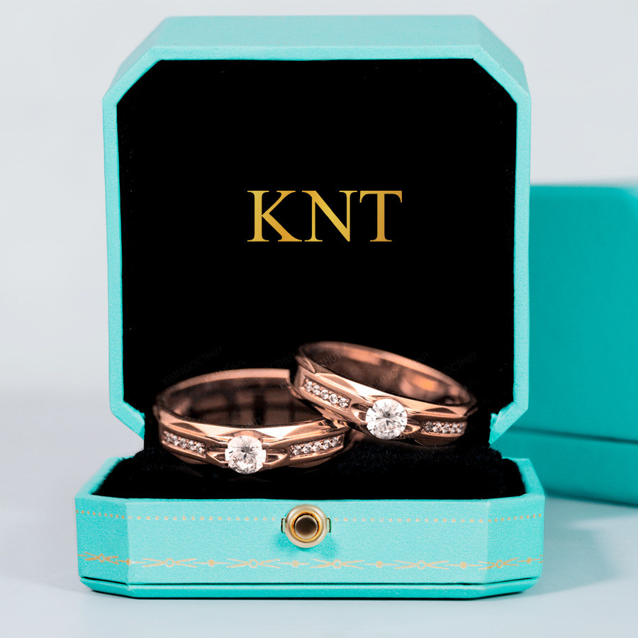 Nhẫn cưới E800 màu vàng hồng