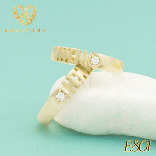 Nhẫn cưới E801 Song Hỷ phong cách hiện đại phá cách