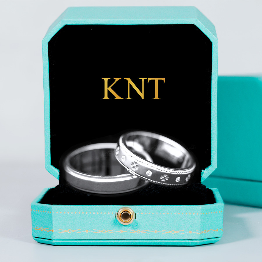 Nhẫn cưới F311 màu vàng trắng tinh tế