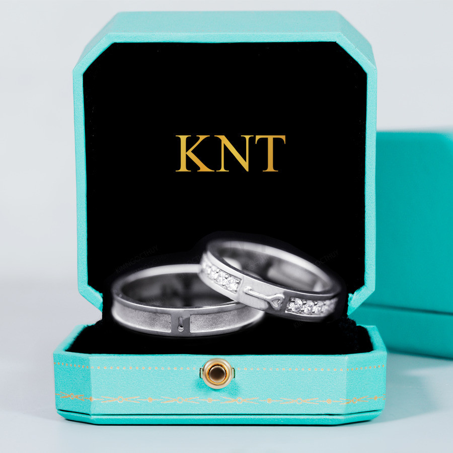 Nhẫn cưới F312 màu vàng trắng thanh lịch