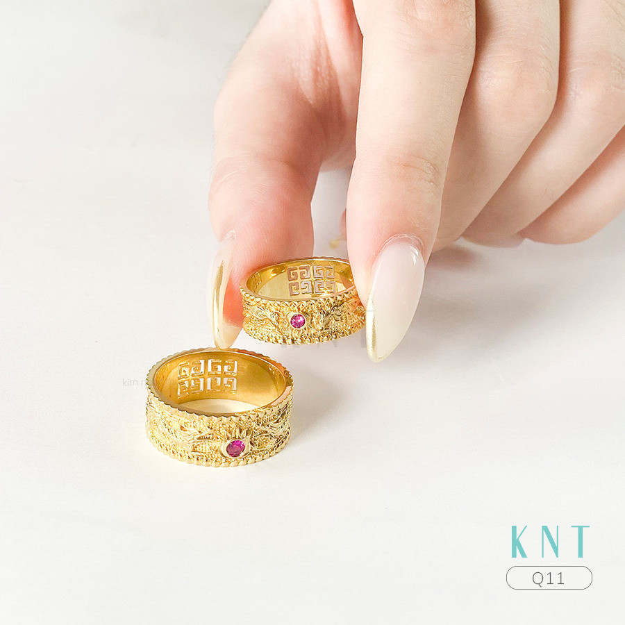 Nhẫn cưới rồng phụng Q11 đường nét chạm khắc tỉ mỉ