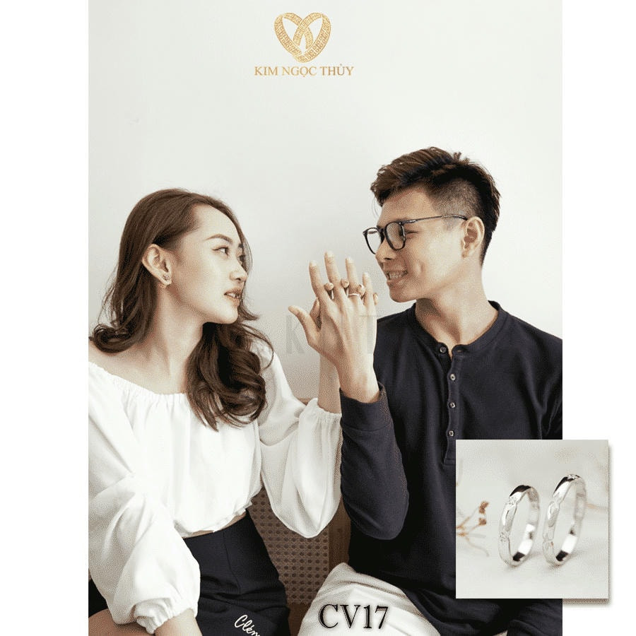 Nhẫn cặp CV17, thiết kế hiện đại, độc đáo, nổi bật