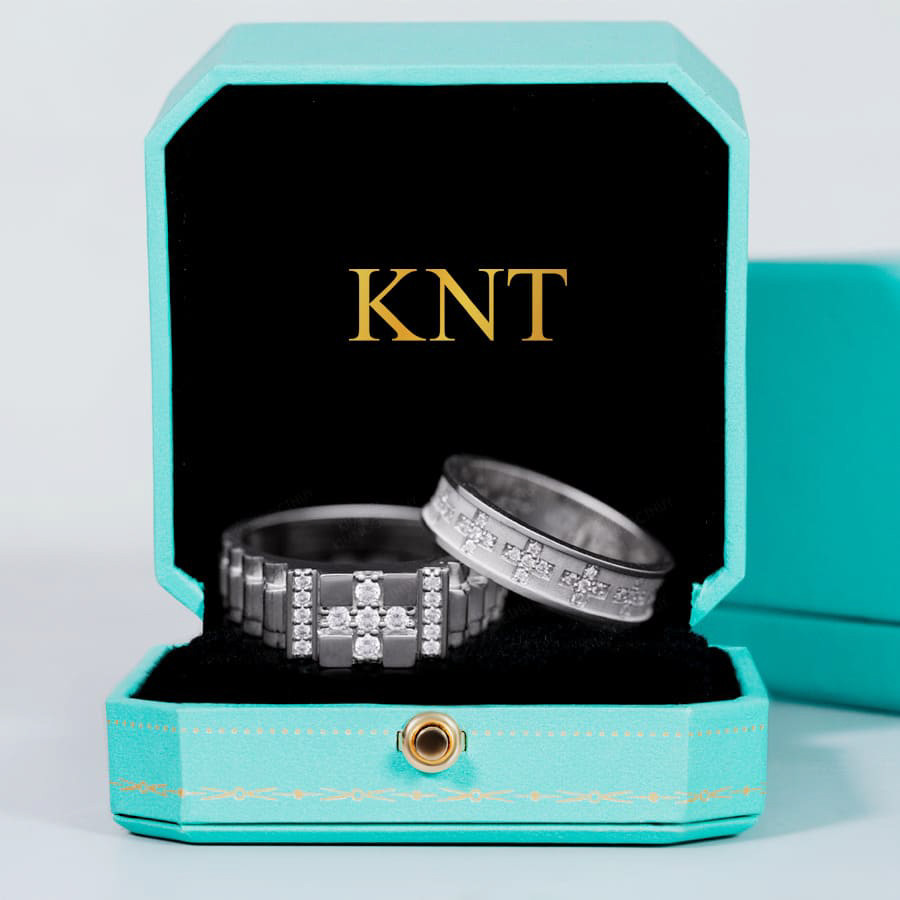 Nhẫn cưới CL42 màu vàng trắng