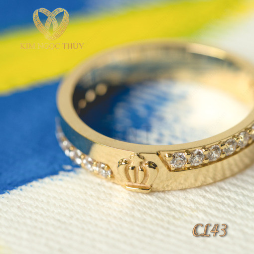 Nhẫn cưới CL43 của nữ đính đá lấp lánh