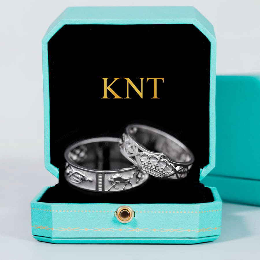 Nhẫn cưới CL53 màu vàng trắng sang trọng