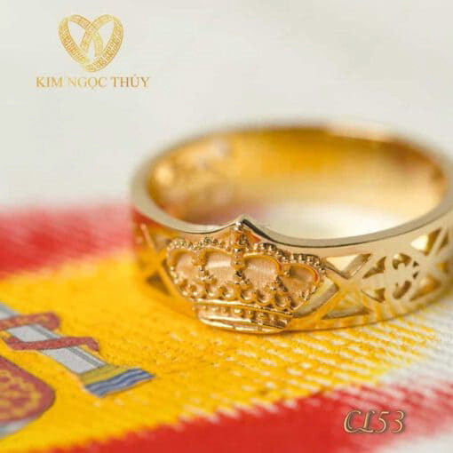 Nhẫn cưới CL53 phong cách cổ điển, chạm khắc tinh tế