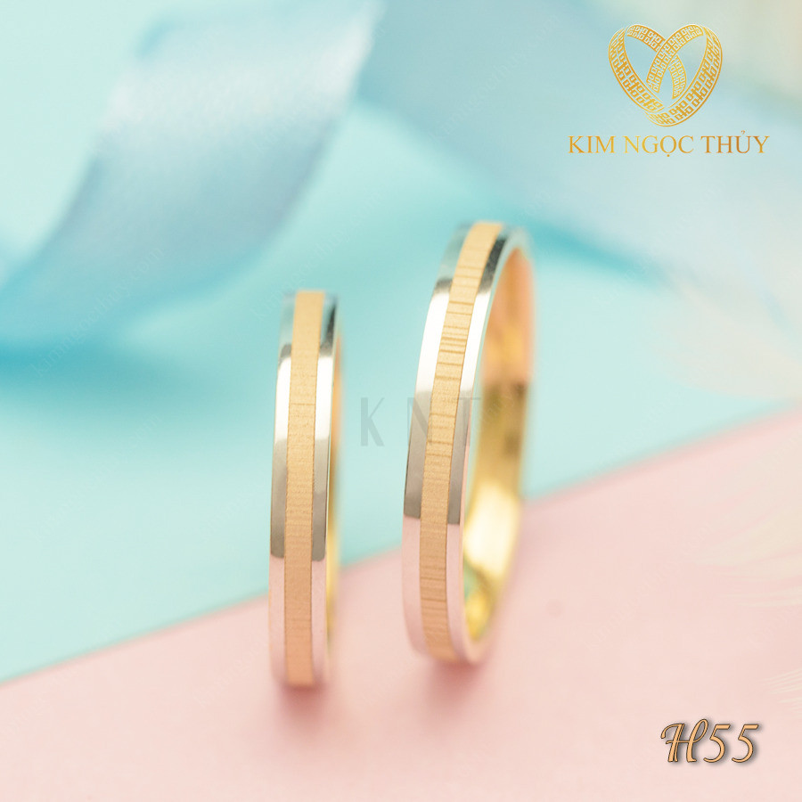 Nhẫn cưới H55 làm từ vàng 10K/14K/607/18K