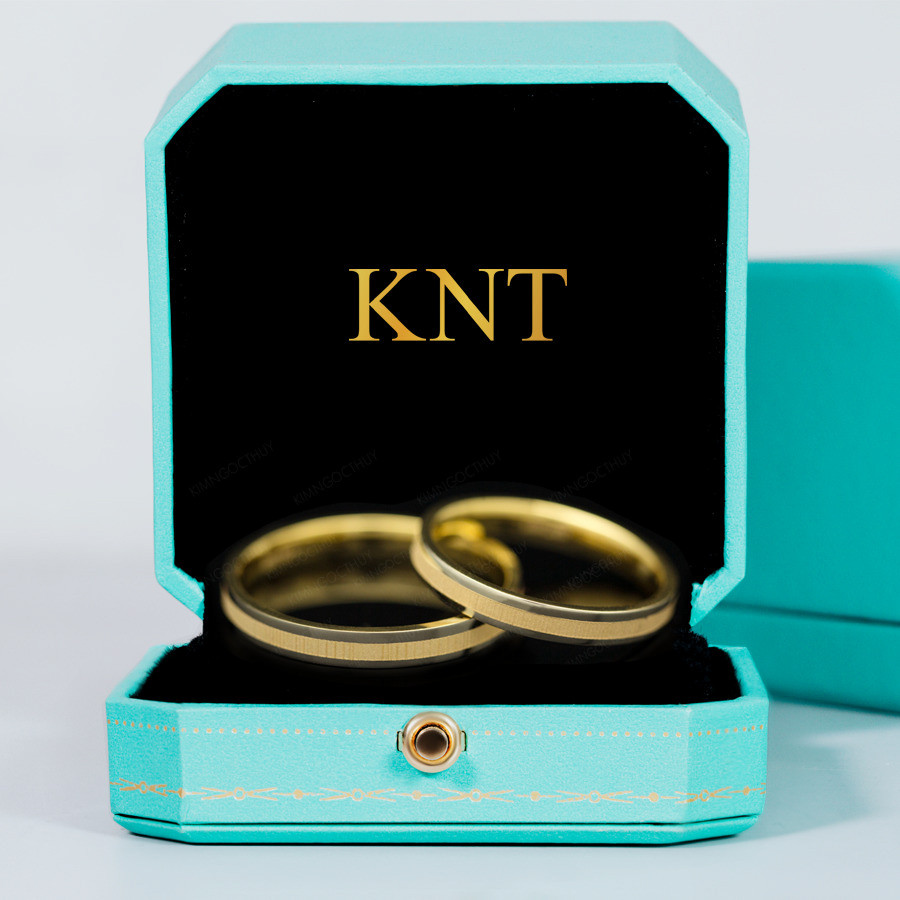 Nhẫn cưới H55 thiết kế kết hợp hai tổng màu hiện đại