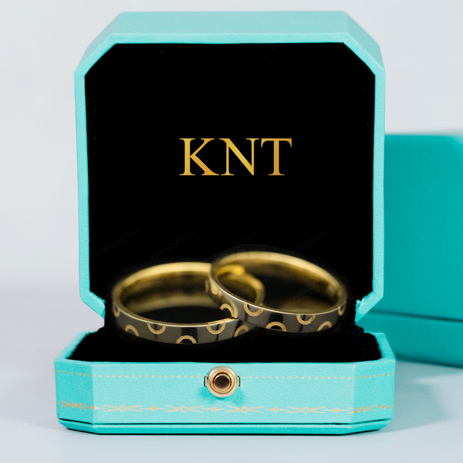 Nhẫn cưới H54 hoạ tiết vòng tròn tượng trưng cho tình yêu vĩnh cửu