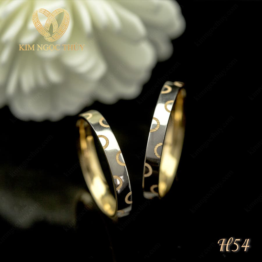 Nhẫn cưới H54 làm từ vàng 10K/14K/607 sang trọng