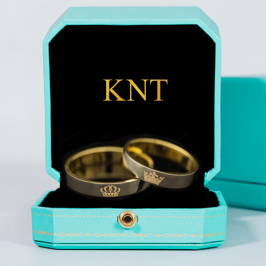 Nhẫn cưới H56 hoạ tiết vương miện tinh tế