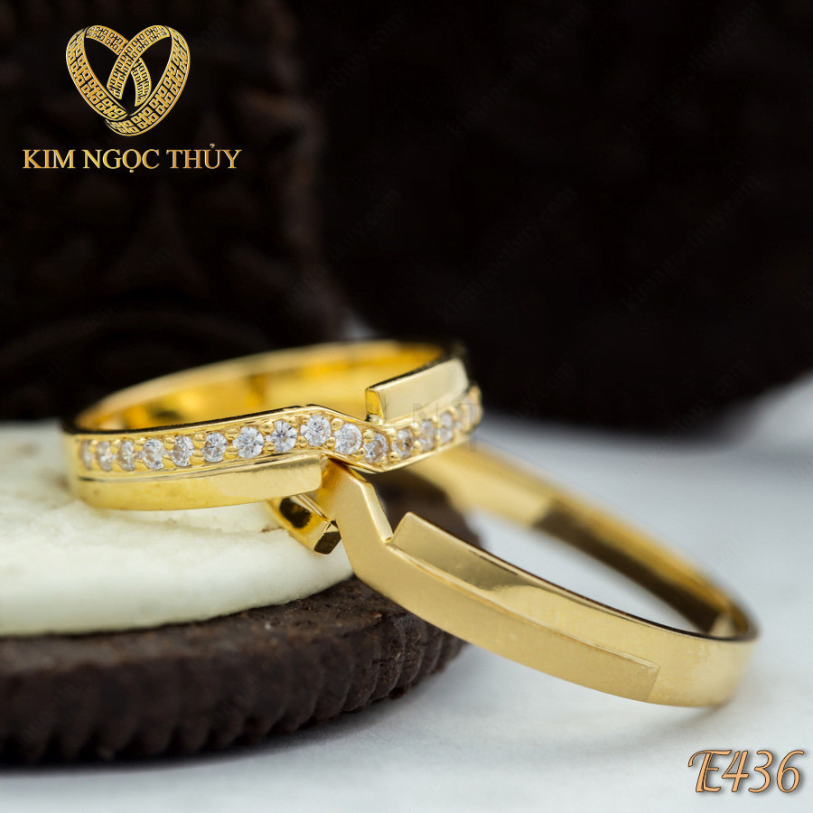 Nhẫn cưới E436 phong cách hiện đại