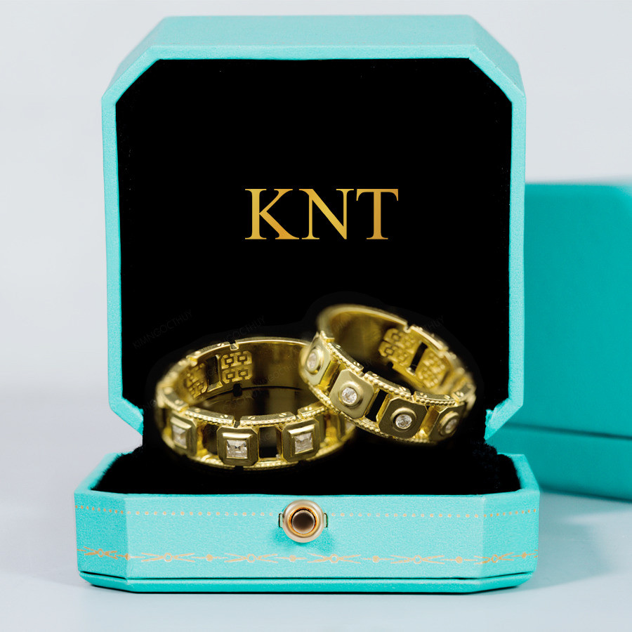 Nhẫn cưới J87 nhẫn nữ đính đá tròn tinh tế