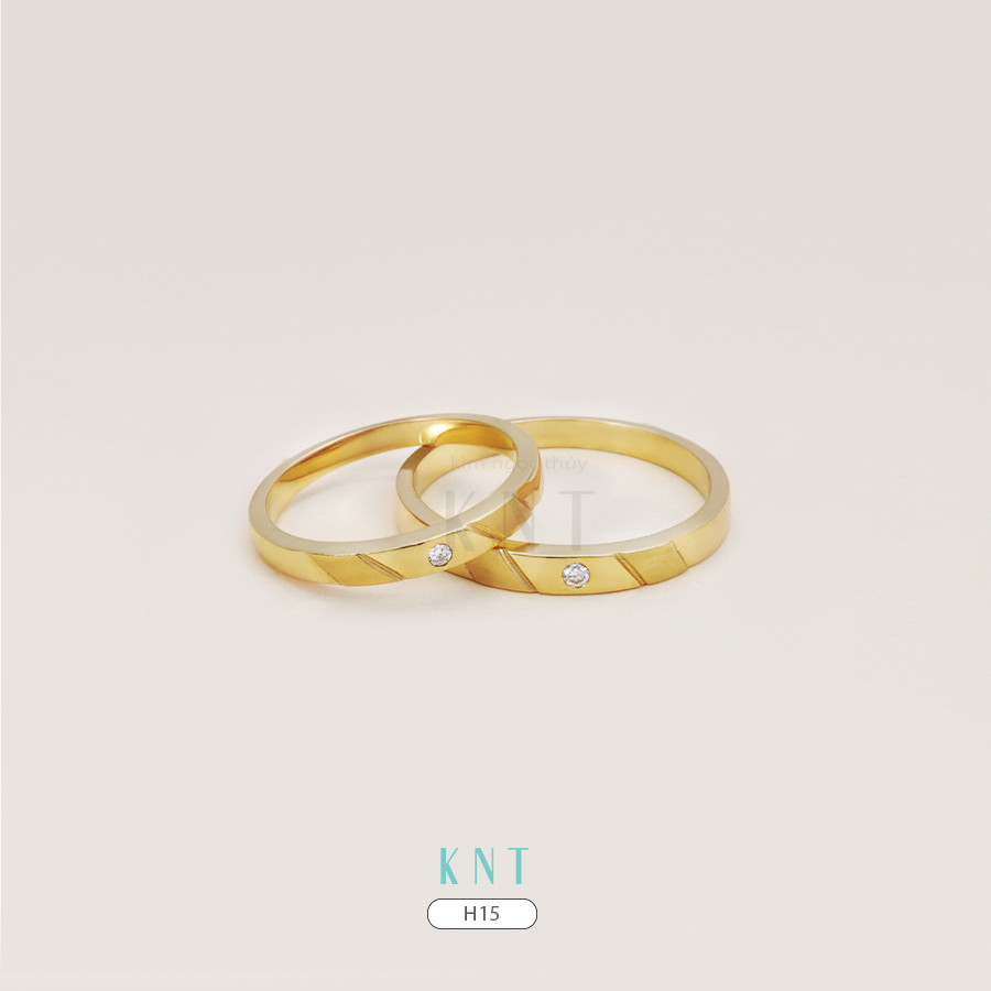 Nhẫn cưới H15 chất liệu vàng 10K/14K/607/18K
