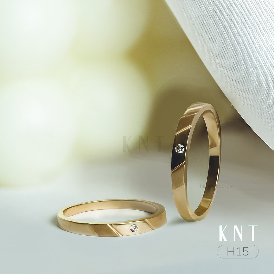 Nhẫn cưới H15 thiết kế bản nhỏ thanh lịch