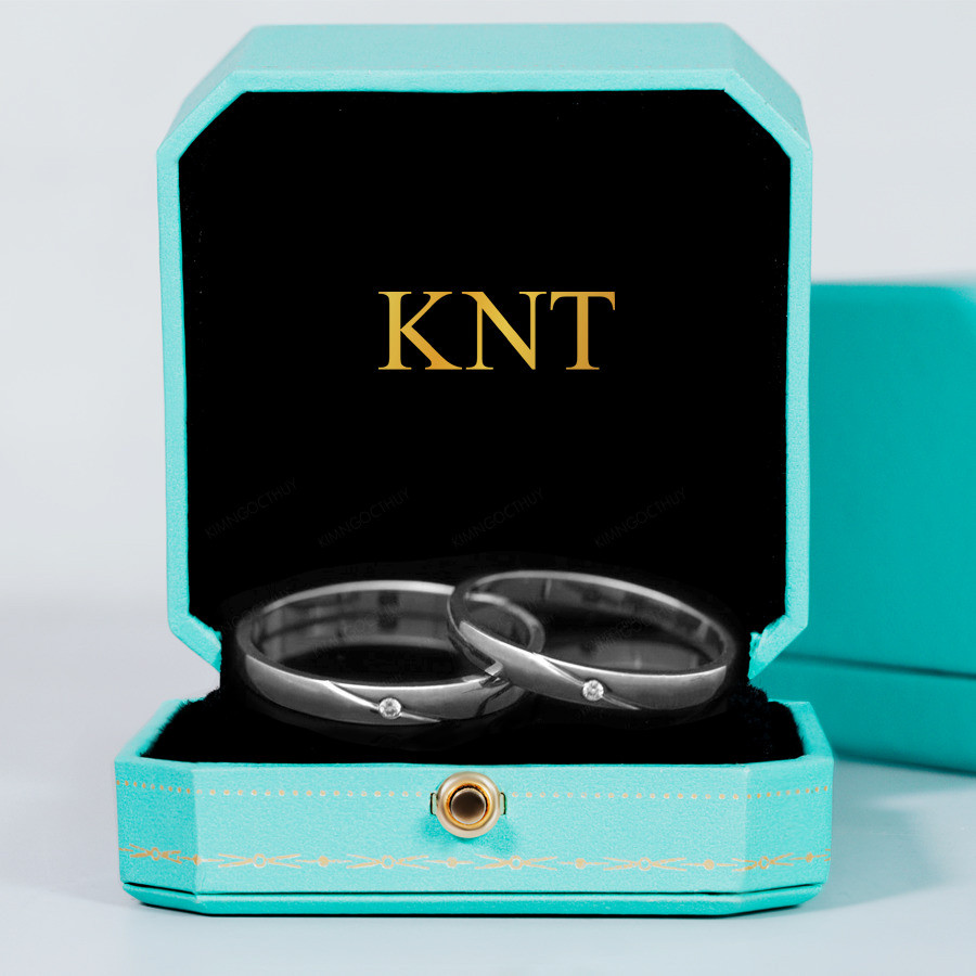 Nhẫn cưới H19 màu vàng trắng thanh lịch