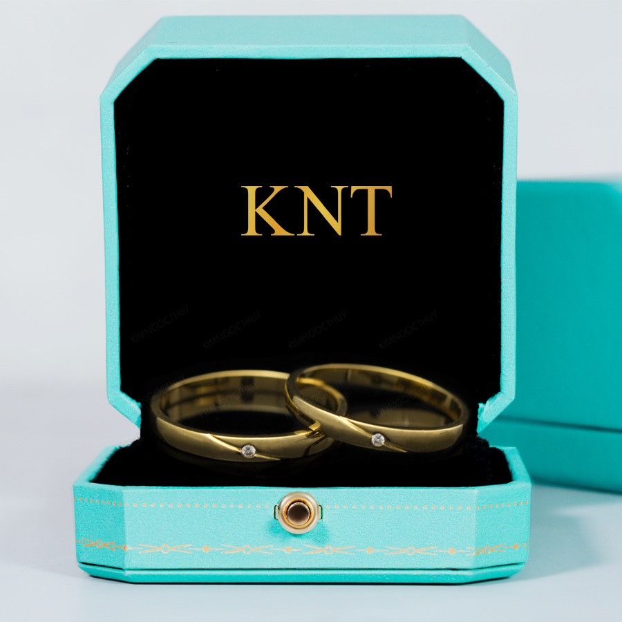 Nhẫn cưới H19 màu vàng hồng cá tính