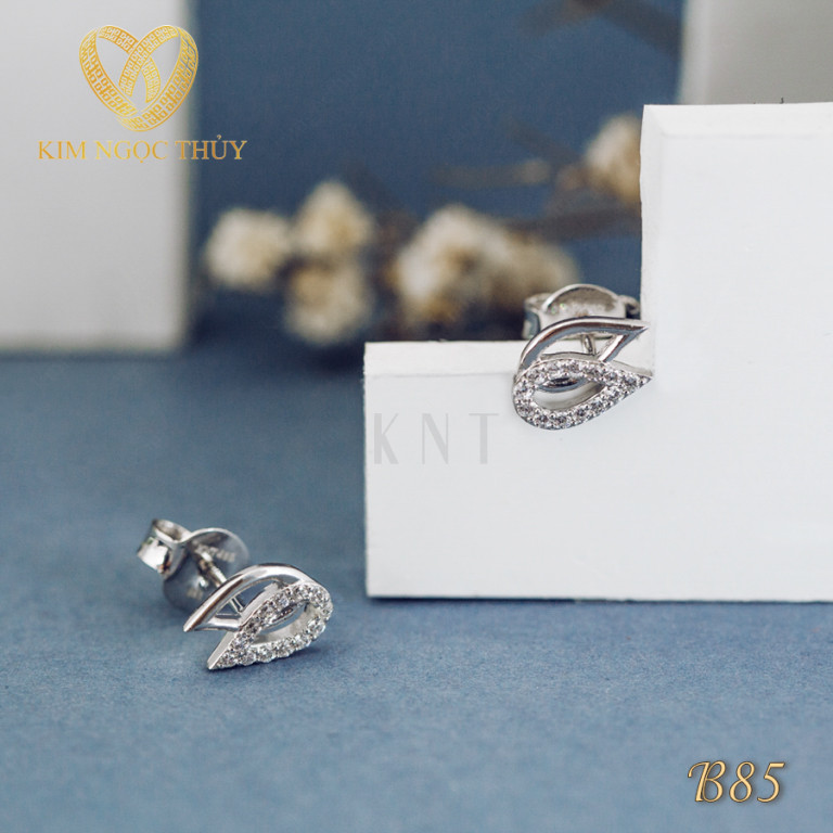 Bông tai B85 vàng 10K hình chiếc lá độc đáo và nổi bật