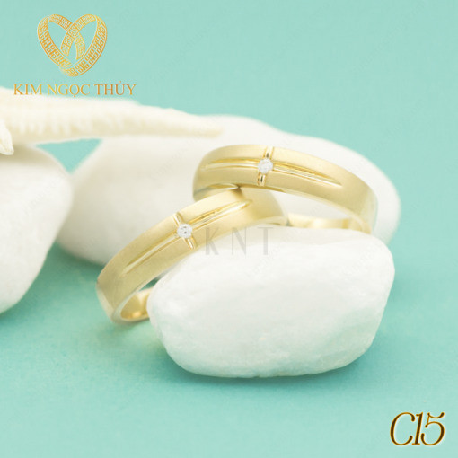Nhẫn cưới C15 bản nhẫn to và trơn bóng