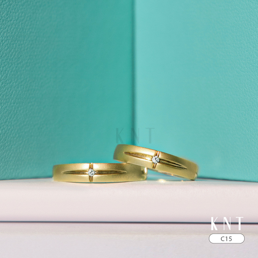 Nhẫn cưới C15 chất liệu vàng cao cấp và bền màu
