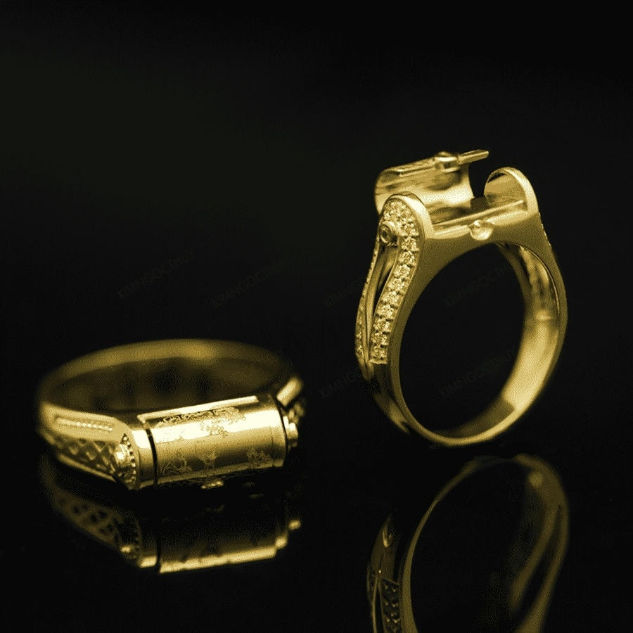 Một số phần của nhẫn cưới CL56 được đính đá lấp lánh, tôn lên vẻ sang trọng và đẳng cấp