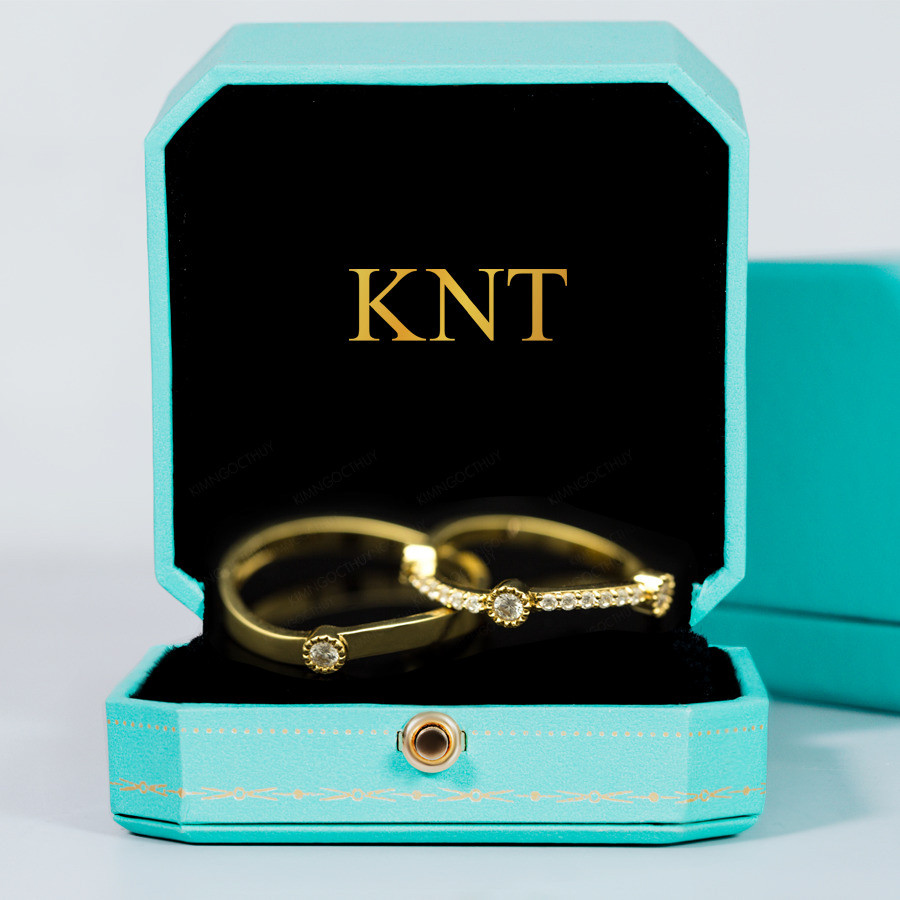 Nhẫn cưới S219 bản nhẫn uốn lượn mềm mại