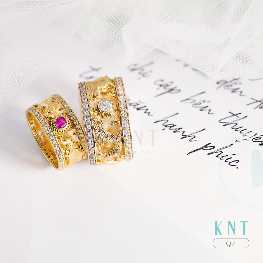 Nhẫn cưới rồng phụng Q7 mang lại nhiều ý nghĩa cho cặp đôi