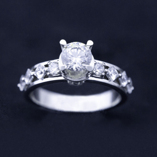 Nhẫn đính hôn R1N viền nhẫn đính đá tấm lấp lánh