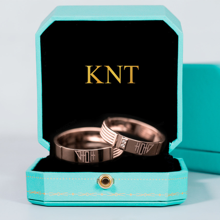 Nhẫn cưới S229 màu vàng hồng cá tính