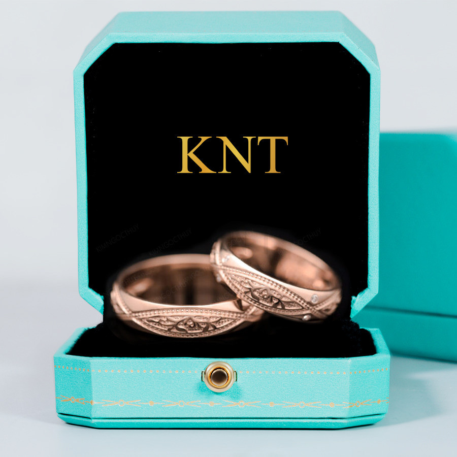Nhẫn cưới J89 bản nhẫn lớn, khắc tên miễn phí