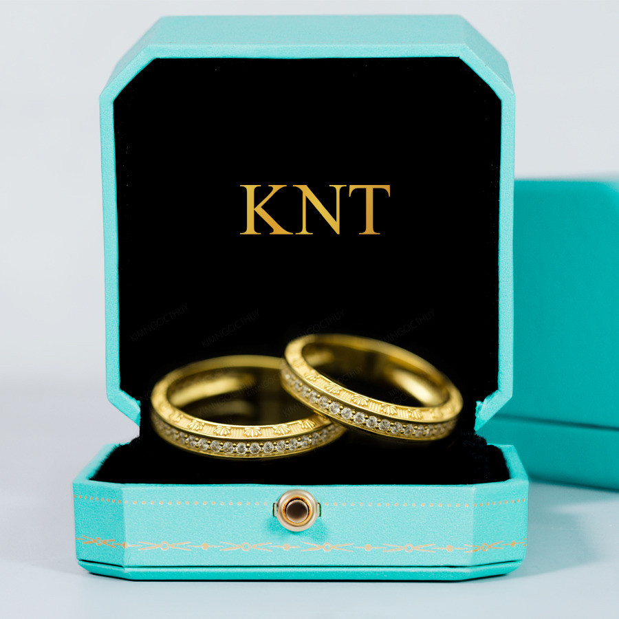 Nhẫn cưới J90 khắc tên miễn phí