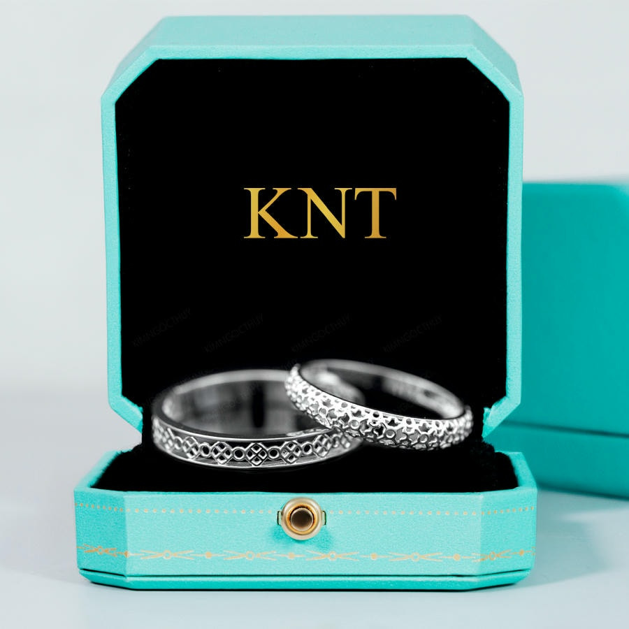 Nhẫn cặp vàng CV103 - Hoa văn sang trọng, kiểu hiện đại