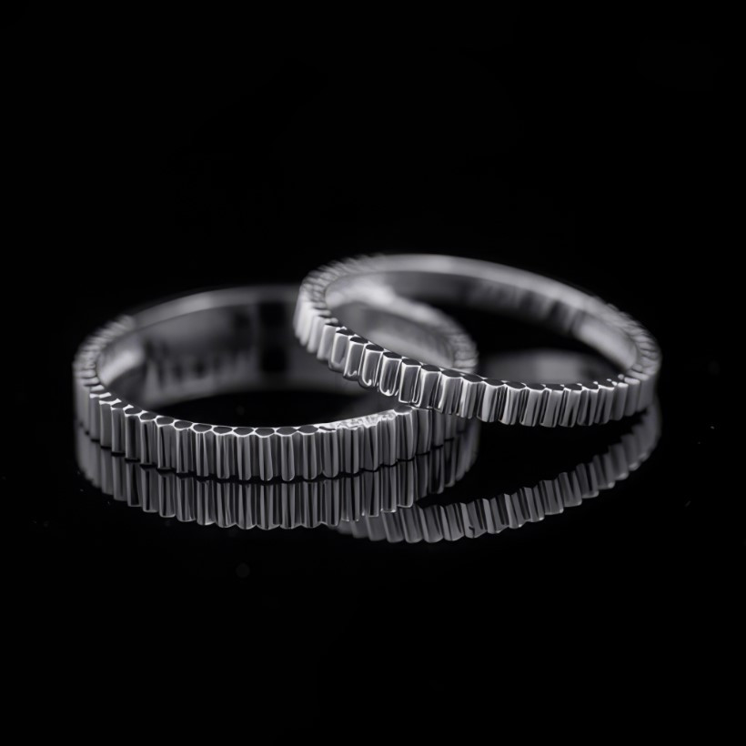 Nhẫn cặp vàng CV19: Vàng 10K, tthiết kế hiện đại, trẻ trung