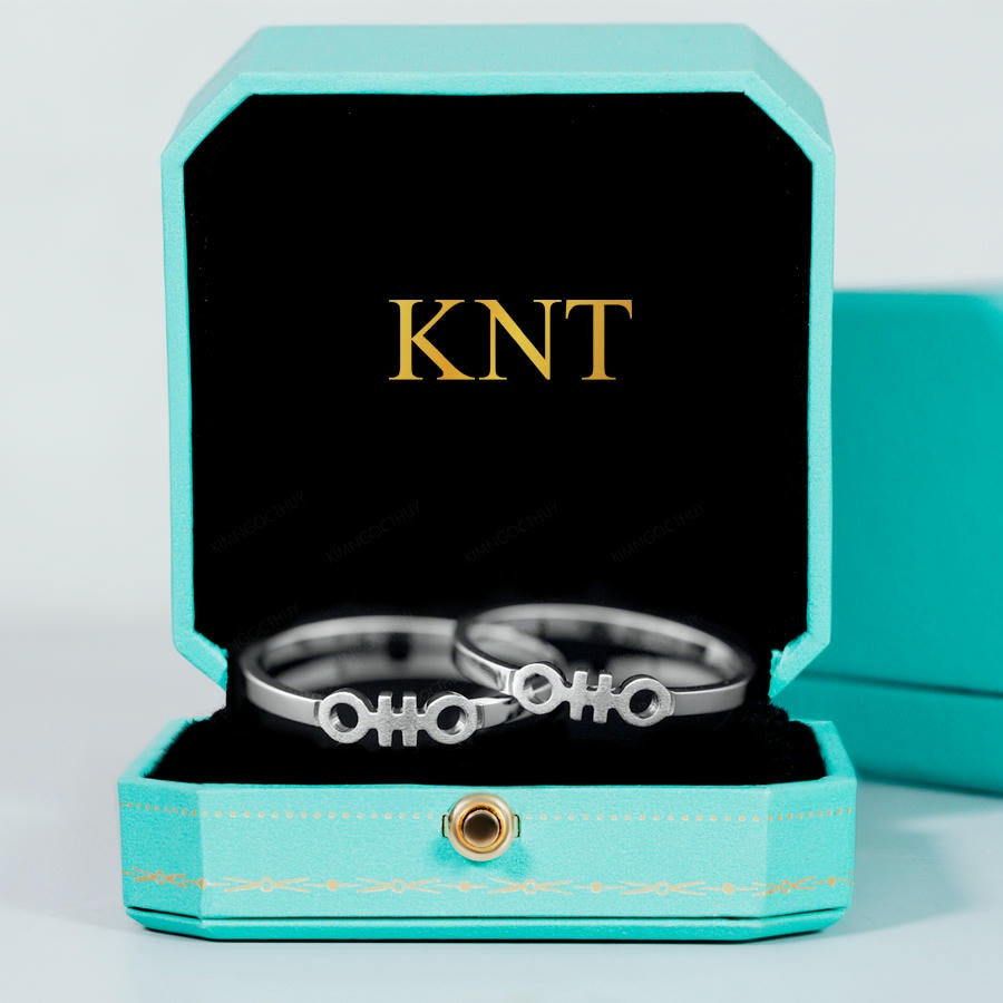 Nhẫn cặp vàng CV2 vàng 10K, thiết kế biến hóa độc đáo