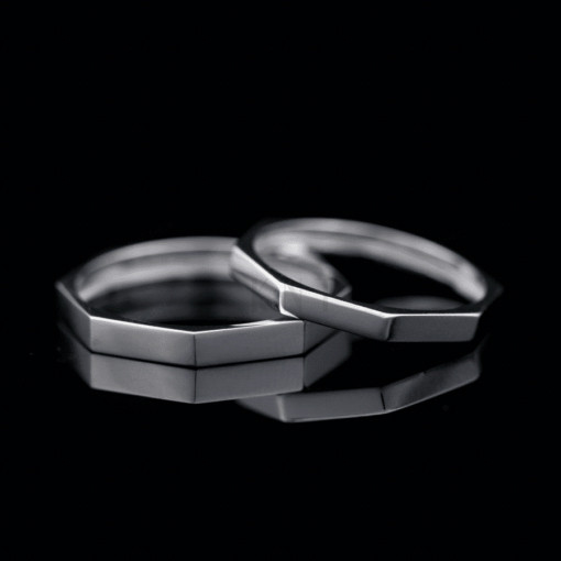 Nhẫn cặp vàng CV23 thiết kế trẻ trung, hiện đại từ vàng 10K