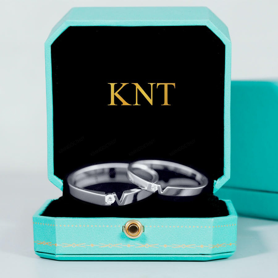 Nhẫn cặp vàng CV48: Thiết kế ấn tượng, thể hiện tình yêu một cách tinh tế