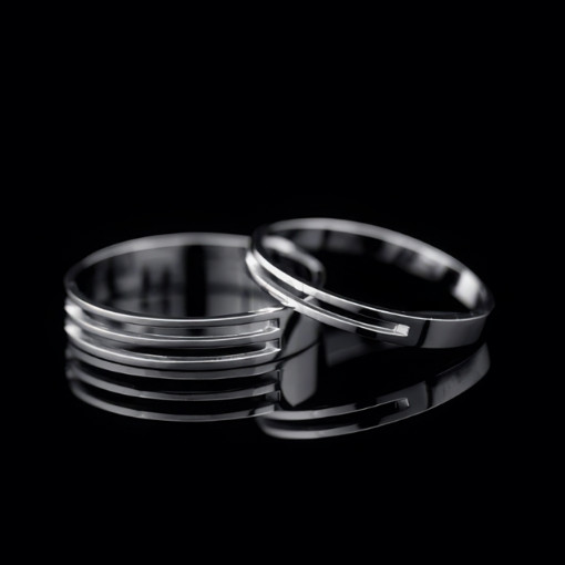 Nhẫn cặp vàng CV51 thiết kế hiện đại và trẻ trung