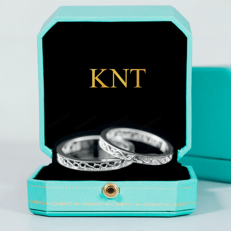 Nhẫn cặp vàng CV54 thiết kế hoa văn độc đáo